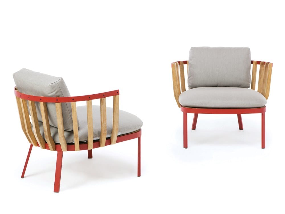 Садовое кресло из тикового дерева с подлокотниками Ethimo качели ARCH-00010047 - Вид №4