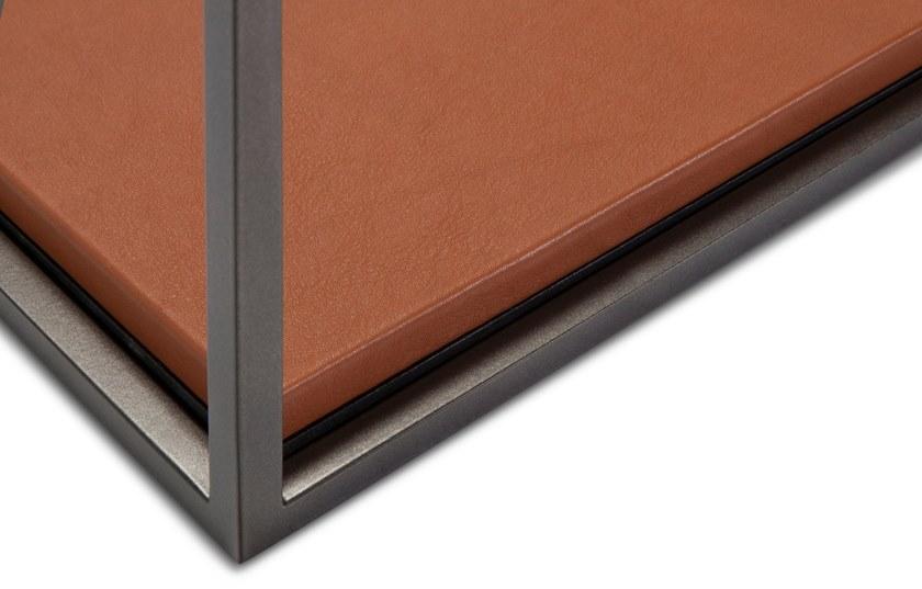 Duvivier Canapés Низкий квадратный кожаный журнальный столик с журнальной стойкой Karusa Karusatbc2v1 c15 - Вид №3