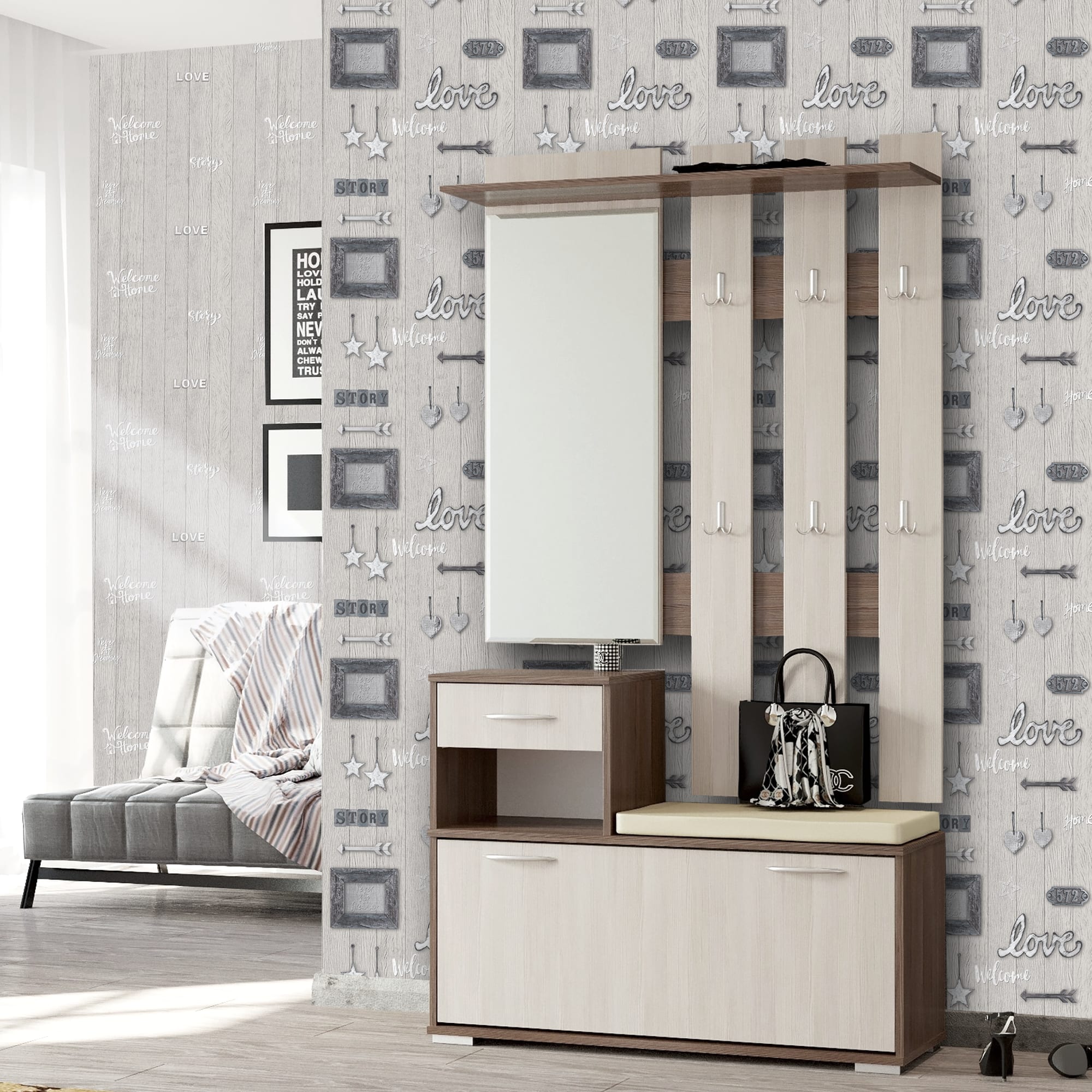 82938305 Обои бумажные серые 0.53 м 4420 Стори Santreyd  - Вид №3