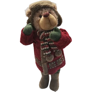 Фигурка новогодняя «Мишка в красном», 55 см, цвет красный/коричневый