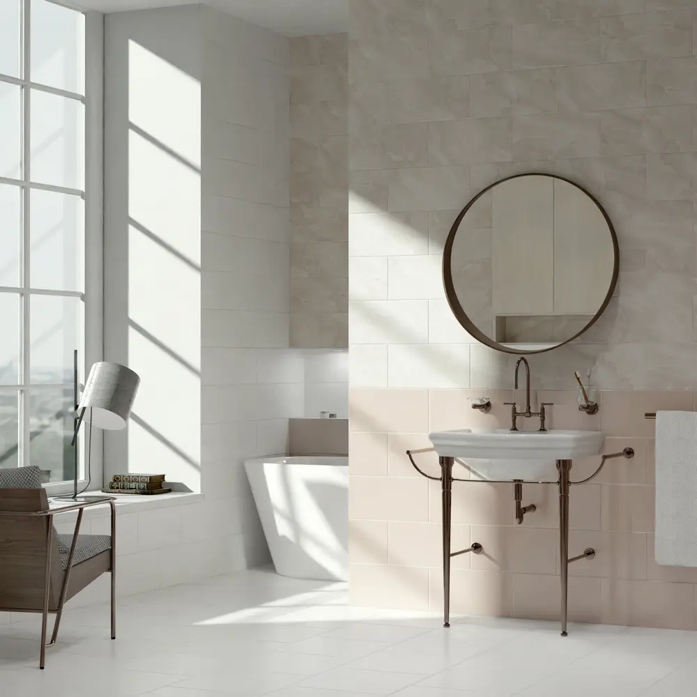 Плитка настенная Mersey Mono 20x40 см 1.2 м² матовая цвет белый 89364551 STLM-2119905 Santreyd - Вид №7