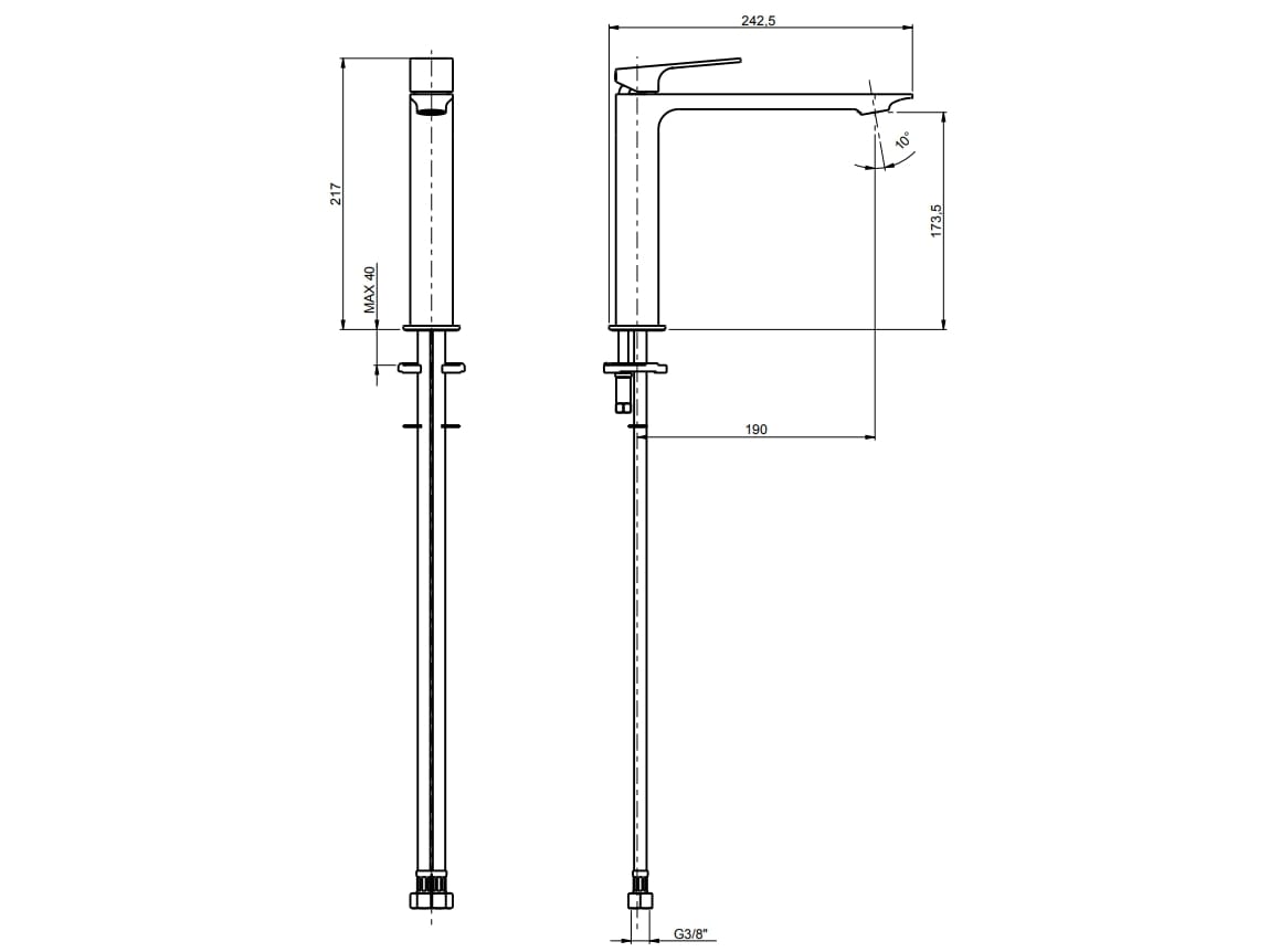 Однорычажный смеситель для раковины Rubinetterie Frattini Нарцисс ARCH-00115650 - Вид №10