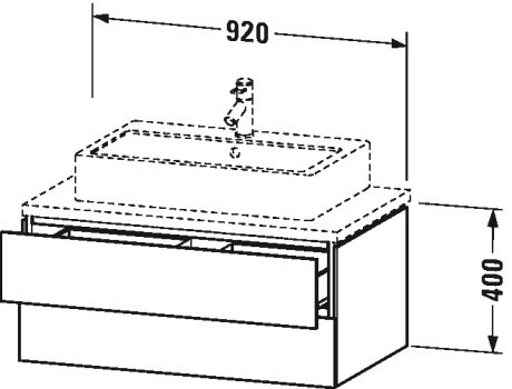 LC581807575 Тумбочка для консоли L-Cube #LC5818 920 x 547 мм Лен, декор Duravit - Вид №1