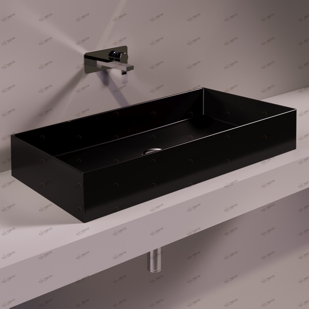 AG80NERO Накладная раковина на столешницу  прямоугольная Simas Agile