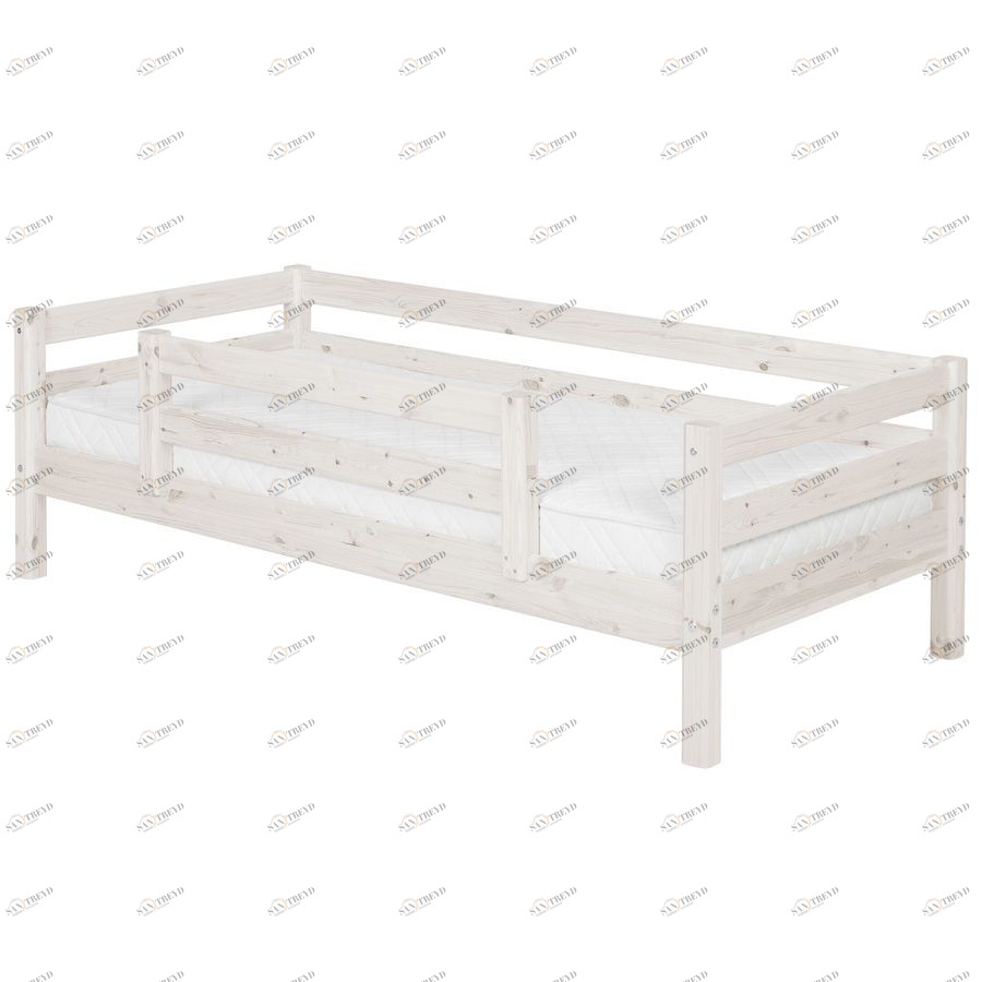 Кровать Flexa Classic с предохранительной планкой по центру, белая, 190 см 9010128201