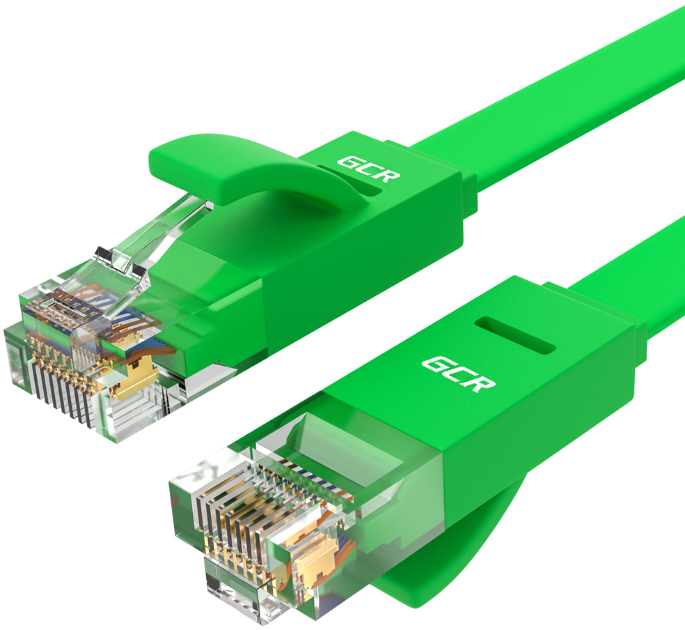 GCR-LNC625-0.15m патч-корд prof плоский прямой 0.15m, utp медь кат.6, зеленый, позолоченные контакты, 30 awg, ethernet high speed 10 гбит/с, rj45, t568b Greenconnect Santreyd 