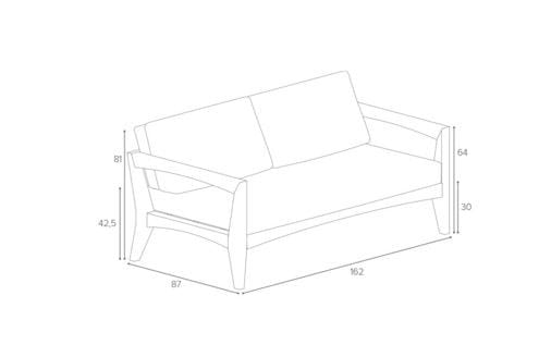 2-местный тканевый садовый диван Royal Botania Zenhit lounge ARCH-00037073 - Вид №10
