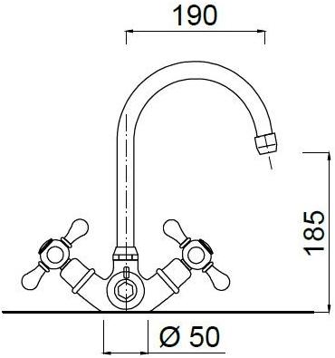 Rubinetteria Giulini Смеситель для кухни с одним отверстием Lotus - vienna 0584 - Вид №1