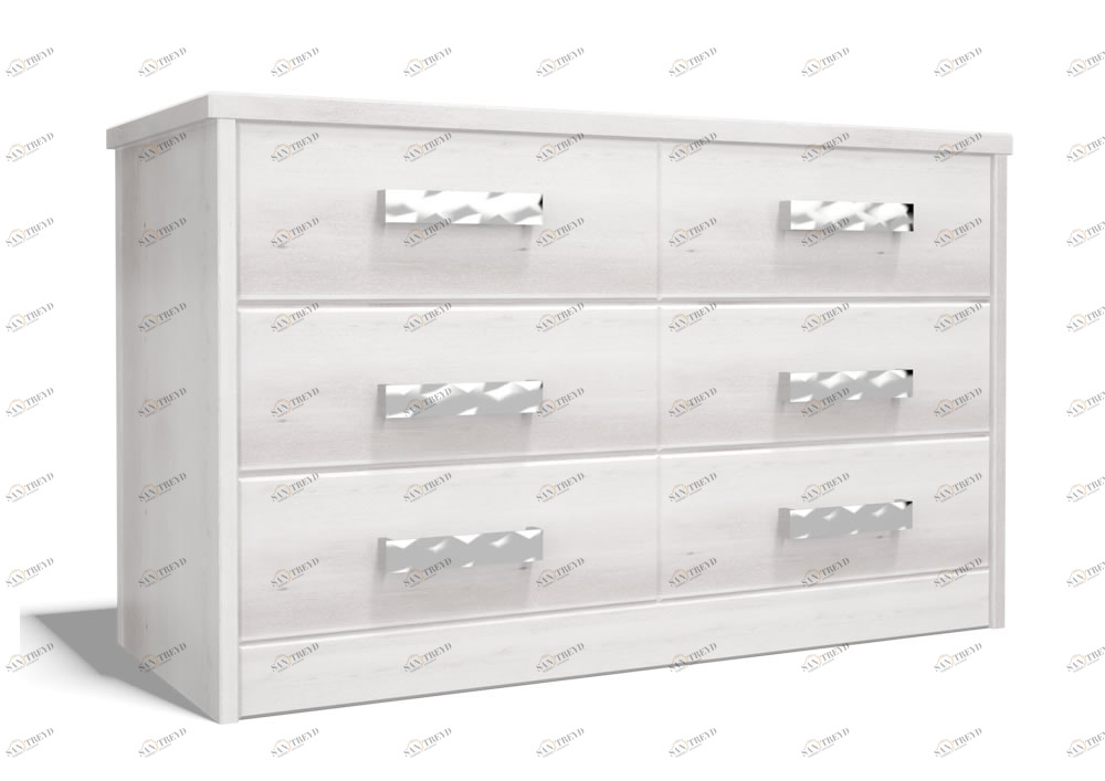 Комод для спальни с 3 ящиками беленый дуб "Парма" DREAMLINE КОМОДЫ "ПАРМА" 163248 Белый 