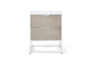 Прямоугольная металлическая прикроватная тумбочка с ящиками