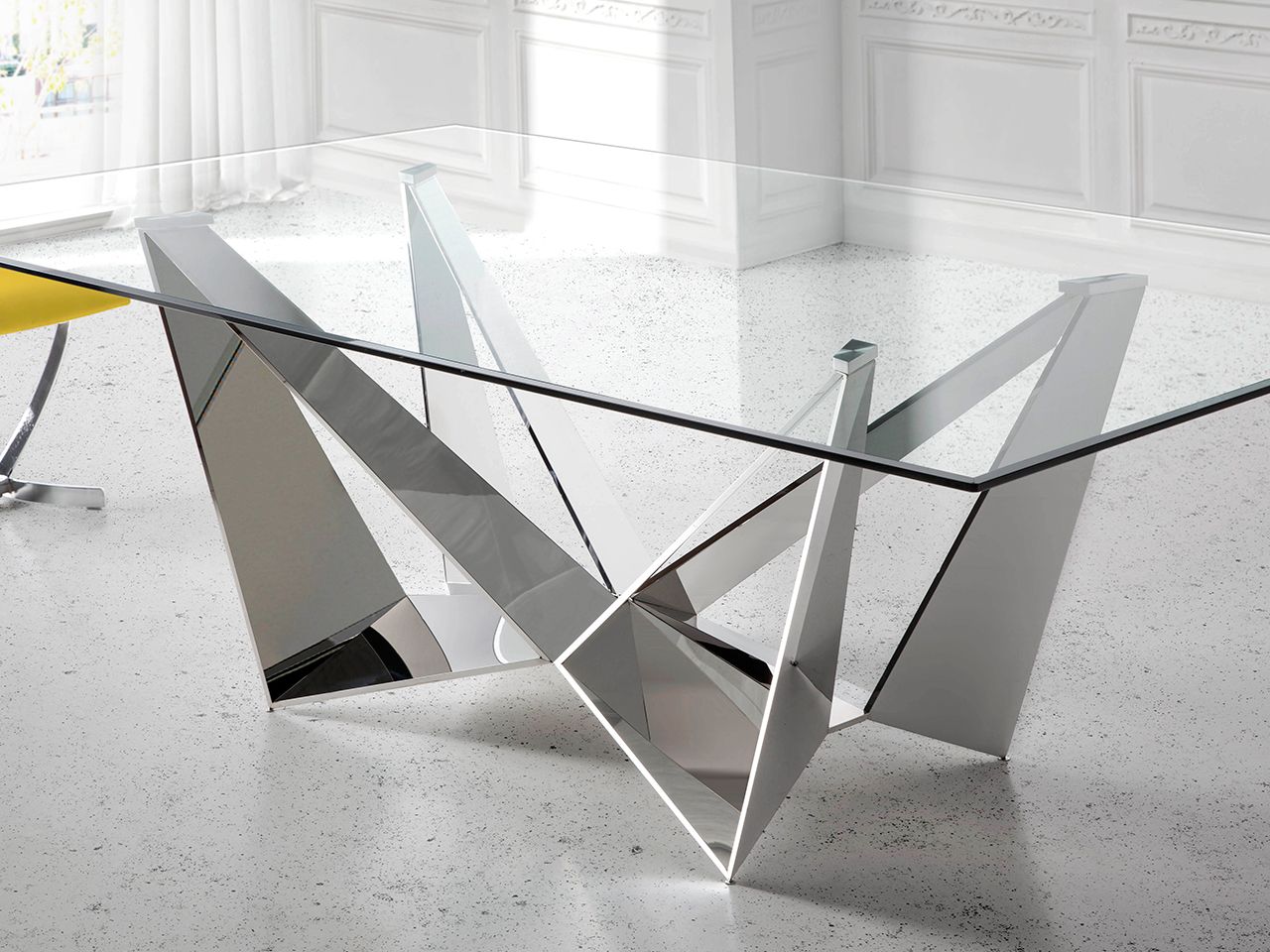 Прямоугольный стол для гостиной из стали и стекла Angel Cerda Urban Deco ARCH-00090568 - Вид №2