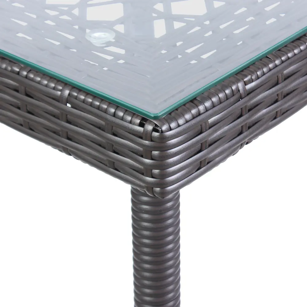 Стол садовый обеденный Орфей 76х90 см стекло/сталь серый GREENGARD STLM-2102780 - Вид №2