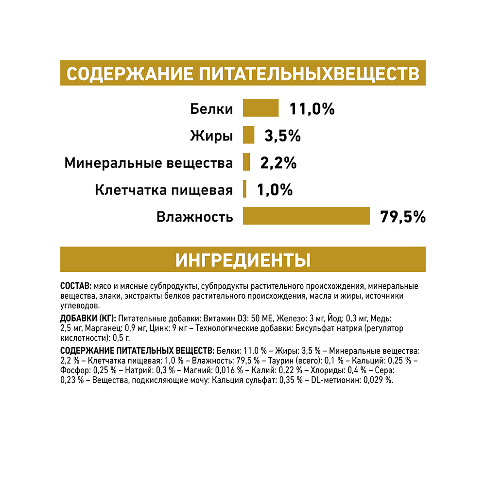 ПР0048732 Корм для кошек Vet Diet Urinary S/O при лечении МКБ, цыпленок (паштет) пауч 85г ROYAL CANIN  - Вид №6