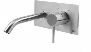 Fir Italia Смеситель для умывальника из нержавеющей стали настенный с тарелкой Cleosteel 48 4810208