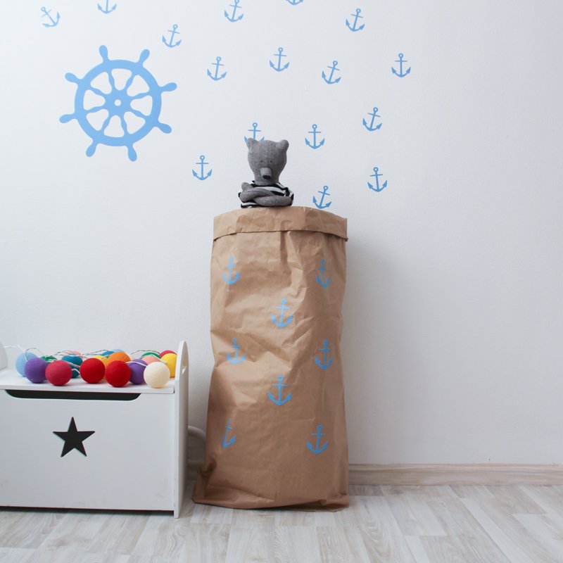 Эко-мешок для игрушек Small Anchors из крафт бумаги VAMVIGVAM  282024 Белый;бежевый Santreyd  - Вид №1