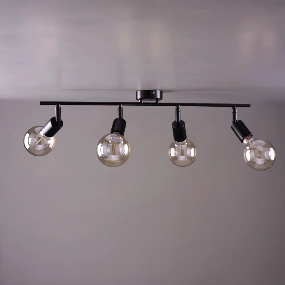 Люстра потолочная Реал 4 лампы 12 м² цвет черный РОССВЕТ STLM-2149890 - Вид №1