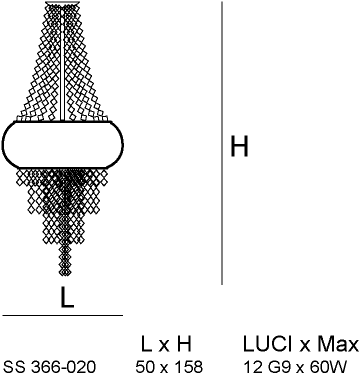 Siru Подвесной светильник из муранского стекла Cascata Ss 366-020 - Вид №1