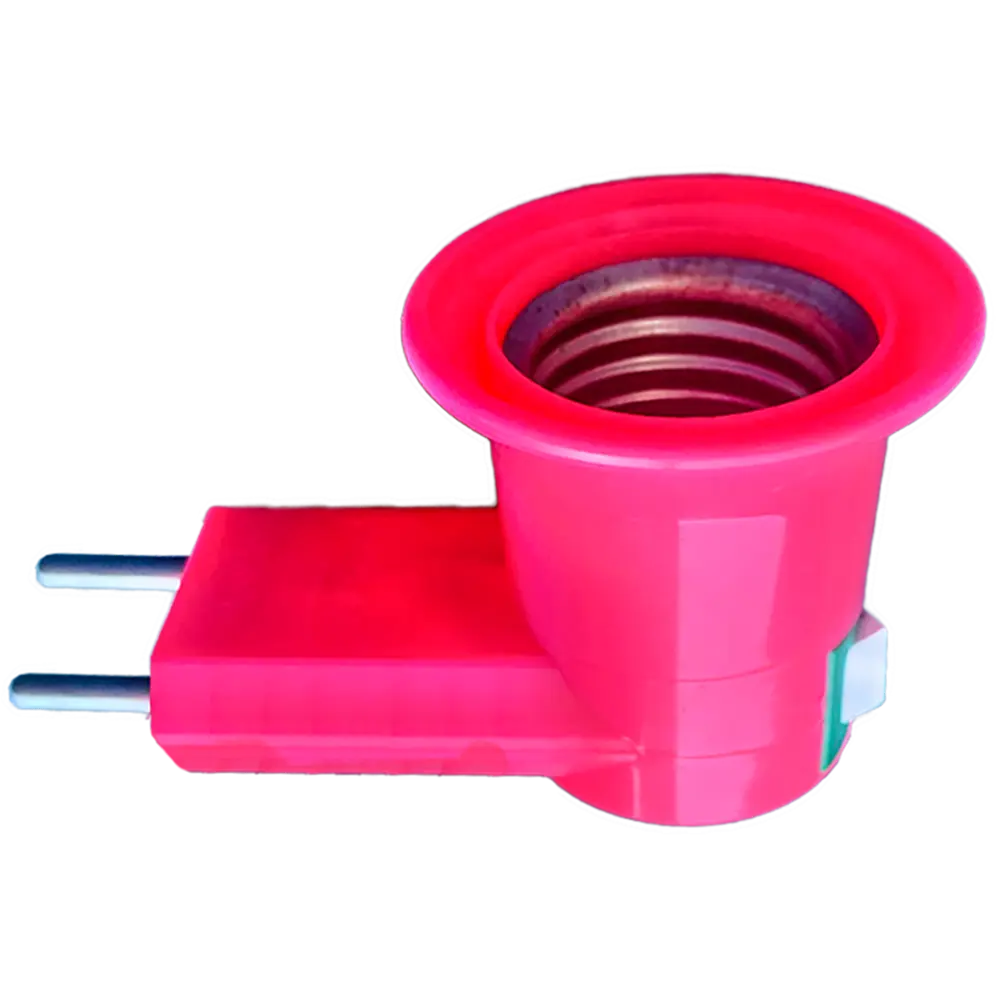 Адаптер вилка-патрон с выключателем 220 В цвет розовый Santreyd STLM-2206902