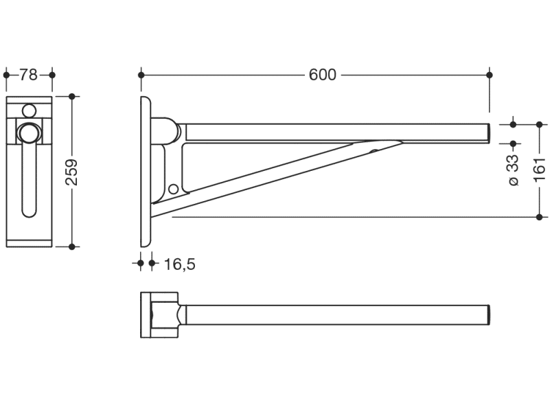 900.50B21640 опорная ручка HEWI Stützen  - Вид №2