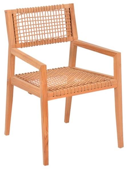 cbdesign Садовый стул из тика и веревки с подлокотниками Vienna Tj 309 - Вид №1