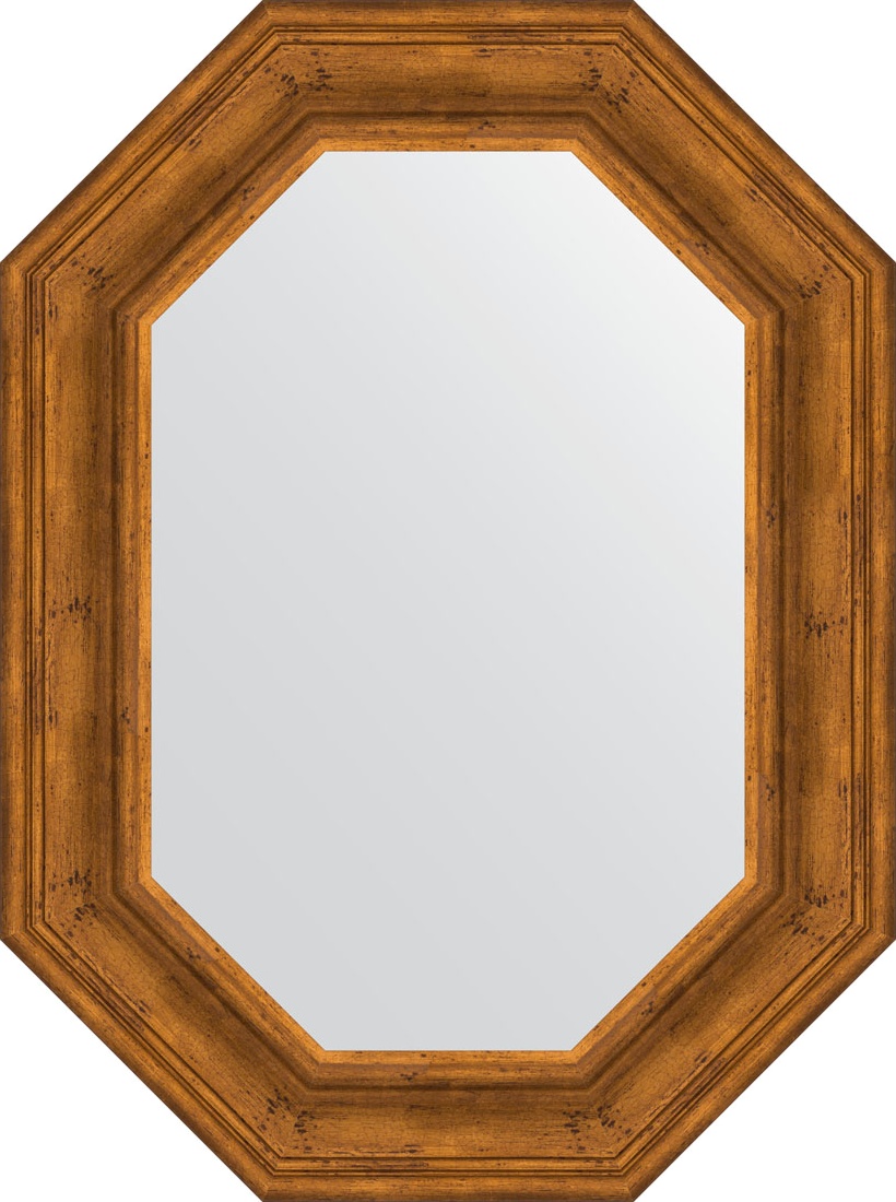 BY 7213 Зеркало в багетной раме - травленая бронза 99 mm EVOFORM Octagon