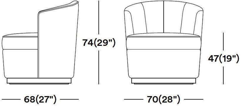 Tirolo Вращающееся кресло из ткани Lilian 072 p g - Вид №4