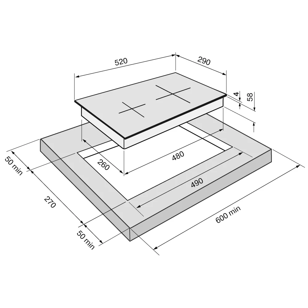 9247153 Индукционная варочная поверхность KRONA ARGON 30 BL 2BTS KRONA1 STDN-0128525 - Вид №8