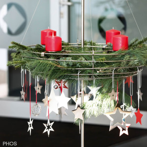 AKS1-BPB Подставка для венка Адвента с корзиной, основание: синее. PHOS