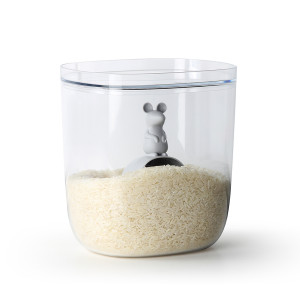 QL10326-CL-GY Контейнер с мерной ложкой lucky mouse 3,5 л Qualy