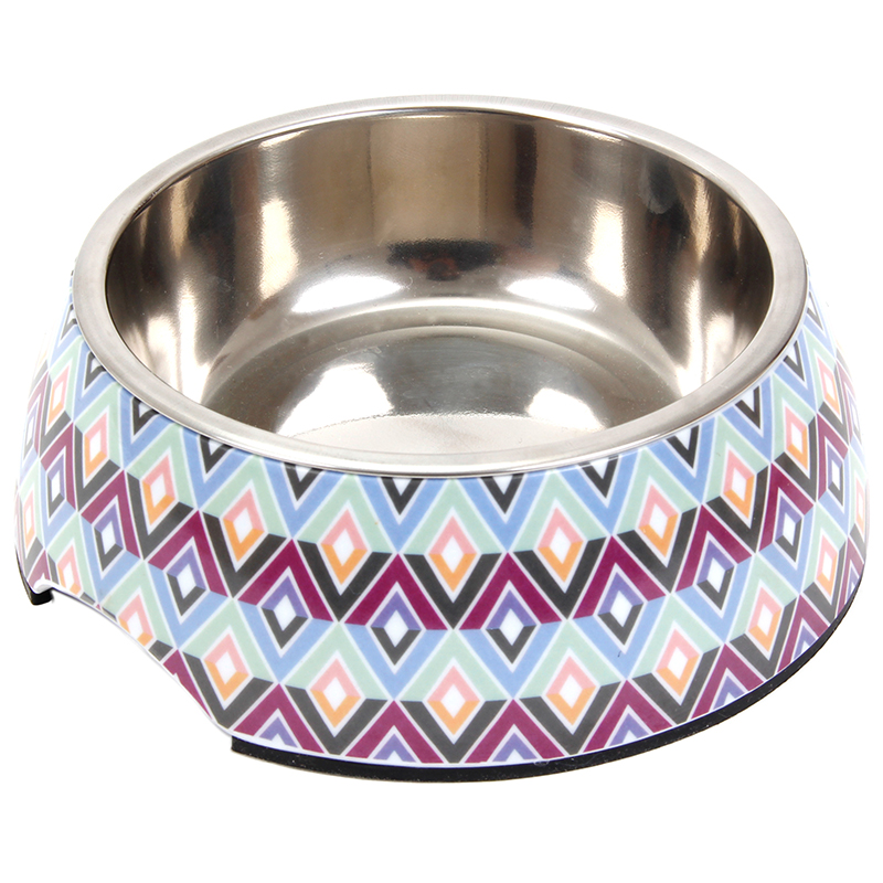 ПР0038119 Миска для животных Ornament металл на меламиновой подставке,235мл MAJOR 