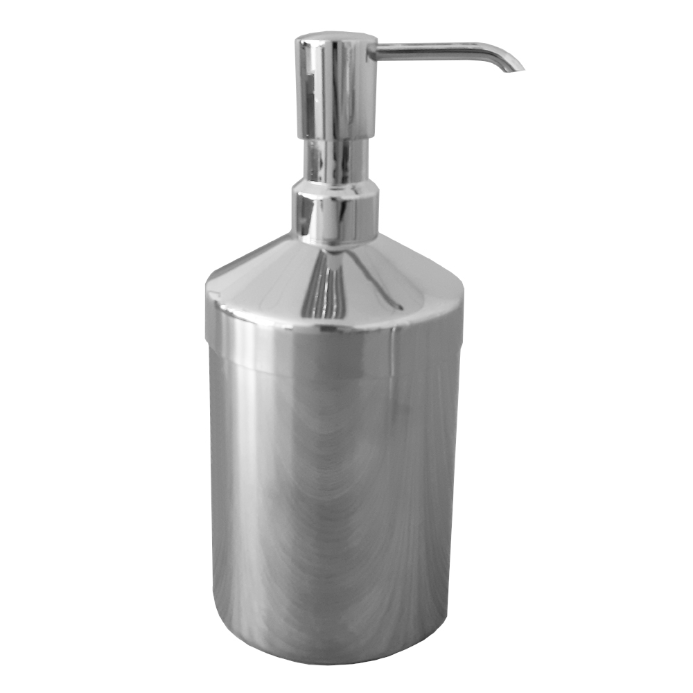 102124187  Металлический цилиндрический дозатор жидкого мыла на стойке Eca 