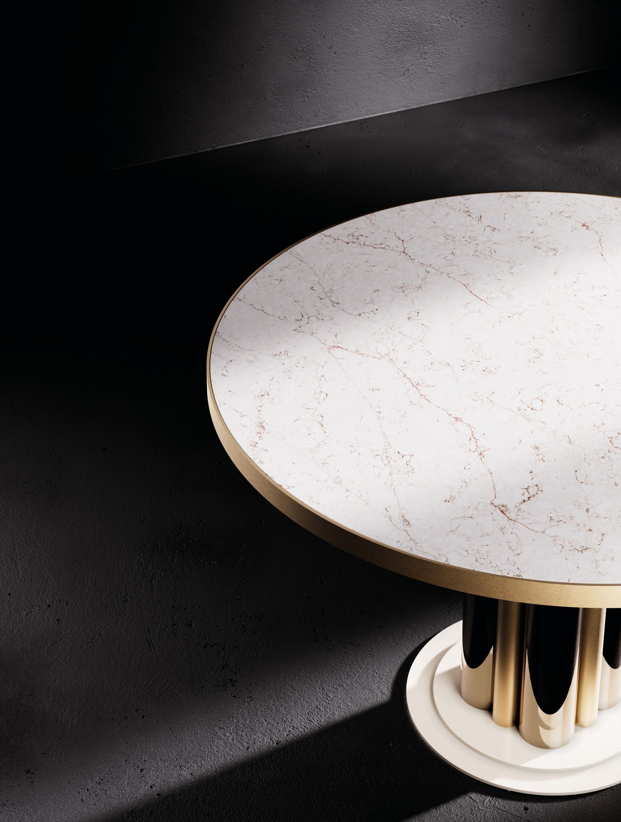 Круглый стол со стальным основанием и кварцевым верхом ORO NERO Collection Swing ARCH-00144533 - Вид №2