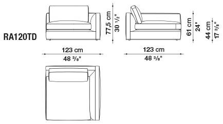B&B Italia Модульный угловой диван из ткани Richard sun-id-1472345 - Вид №55