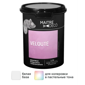 Декоративная краска Maitre Deco «Veloute» эффект бархата 1.2 кг