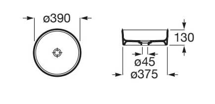 Фарфоровая столешница круглый умывальник Roca TERRA 32787N..0 ARCH-00077566 - Вид №2