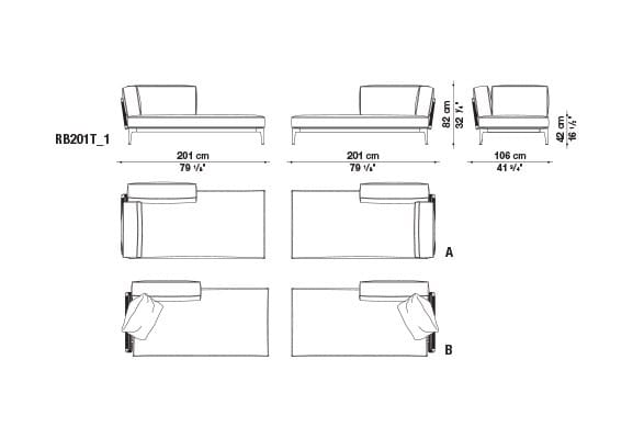 Ткань сад диван с полуостровом B&B Italia Outdoor смородина ARCH-00037375 - Вид №15