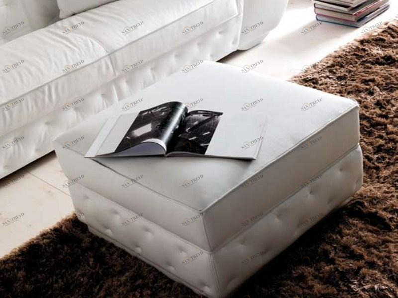 Пуф из мягкой кожи Zoe silver Santreyd sun-id-1498278