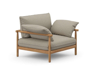 Садовое кресло из тикового дерева и ткани с подлокотниками