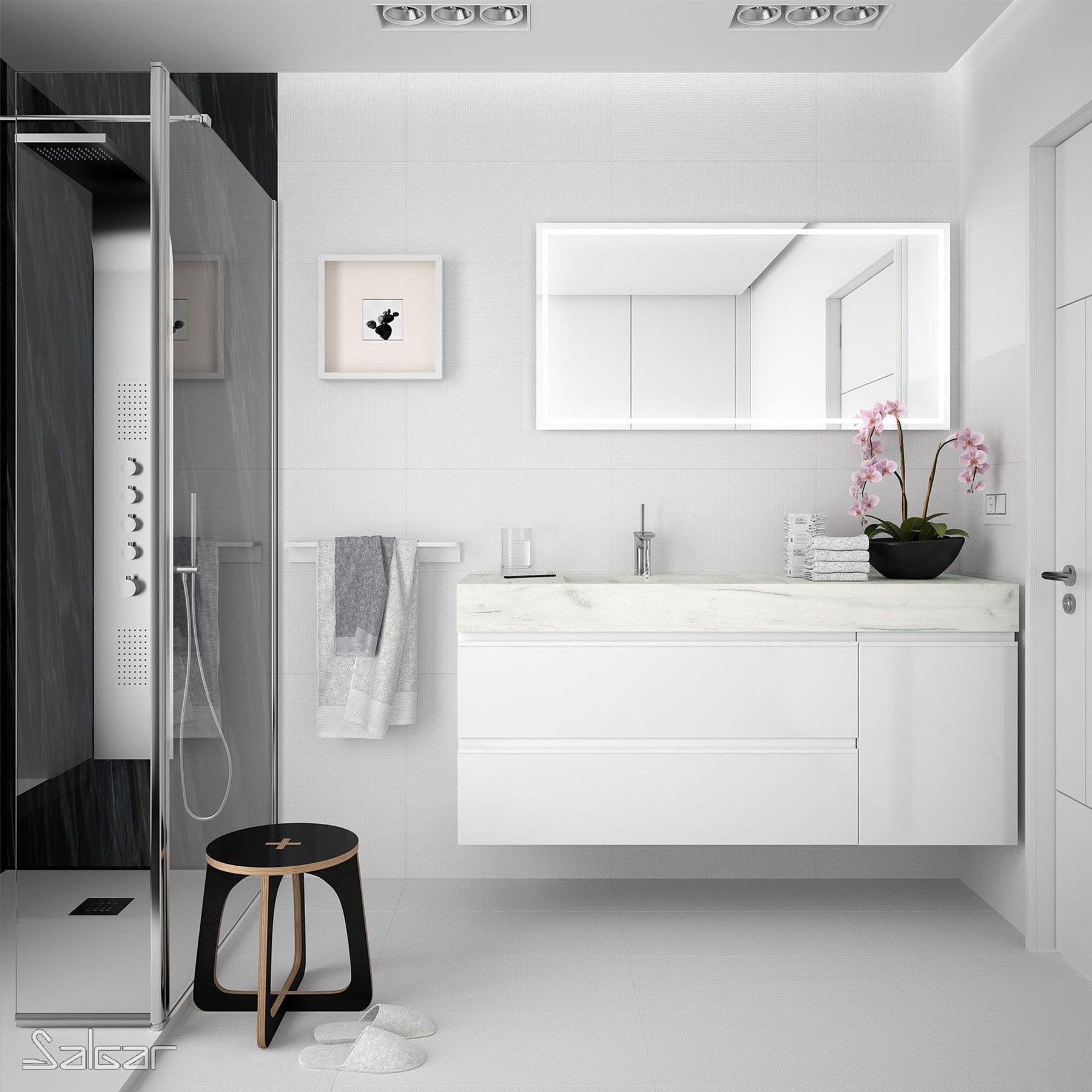 25413 SALGAR COMPAKT 46 от 600 до 800 мм с 1 встроенной мойкой ARTIC OAK 