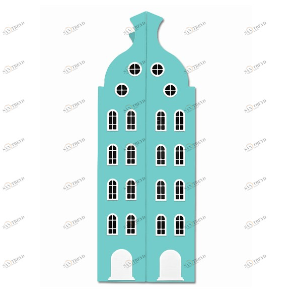 Шкаф-домик детский двухдверный "Амстердам-2-XL" МАНДАРИН АМСТЕРДАМ 179566 Голубой Santreyd 