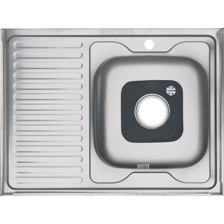 Мойка 8060 L MELANA 0,6/160 ДЕКОР накладная прямоугольная с сифоном (085D t L *10) 085D t L (*10) - Вид №2