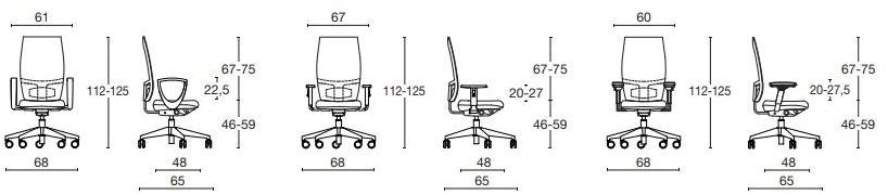 Diemme Регулируемое по высоте кресло руководителя из ткани с 5 спицами Lead sun-id-1492217 - Вид №5