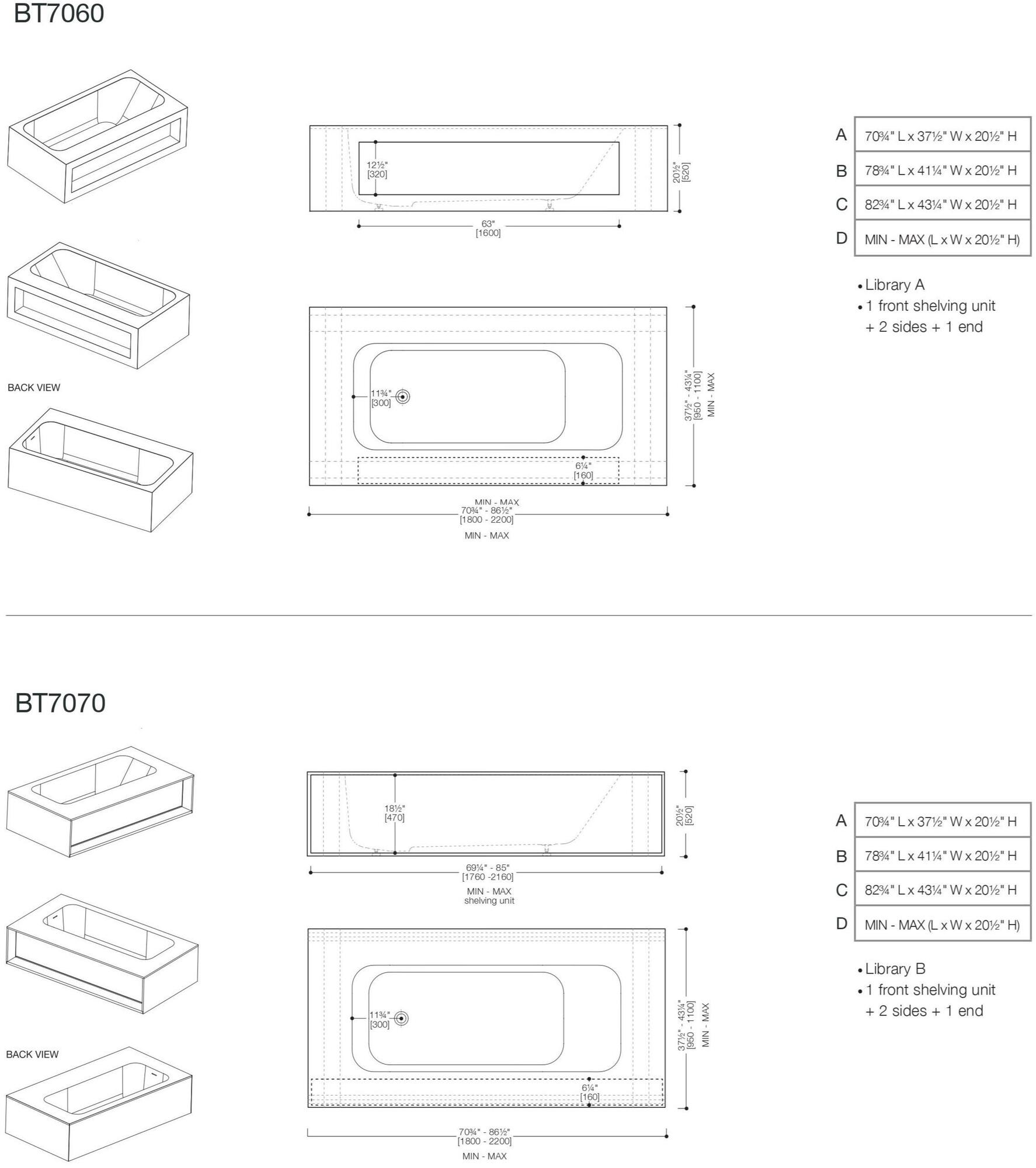 Blu Bathworks® Прямоугольная ванна синего цвета ∙ stone ™ Designer bathtub series Bt7000 - Вид №4