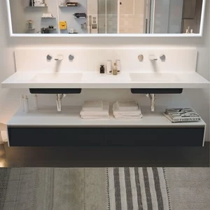 Moma Design Тумба подвесная с 2 ящиками 1800 Slimline2 250 черная