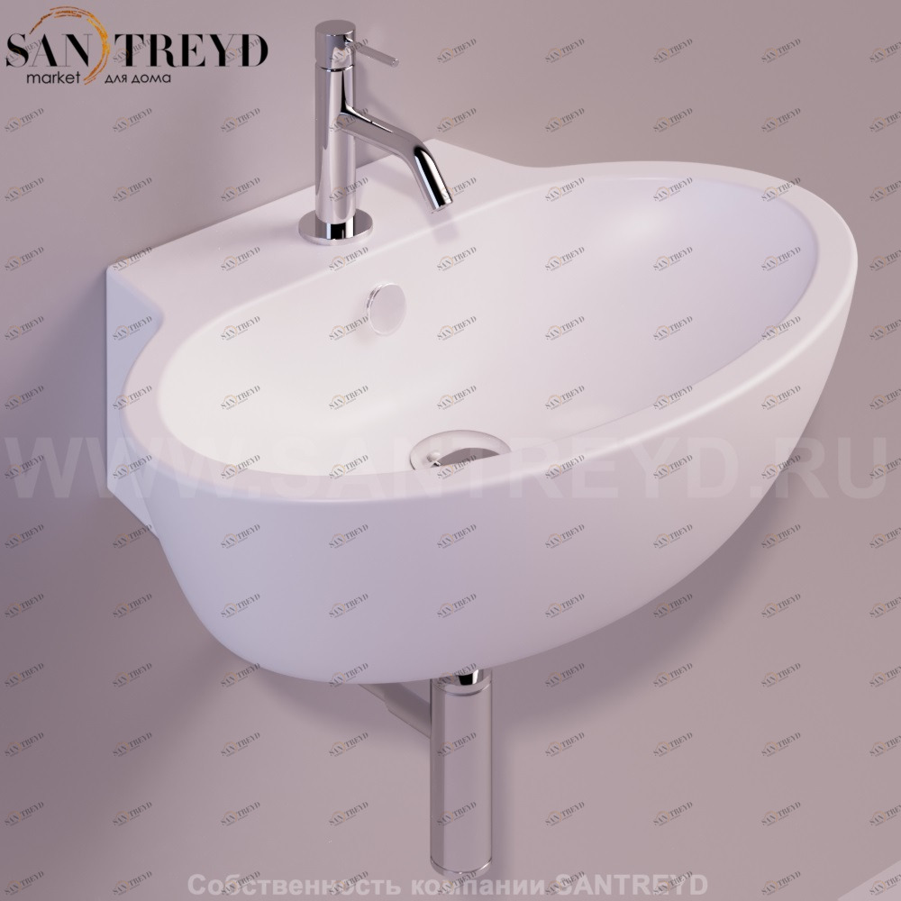 LFT24BIANCOMATT Подвесная раковина настенная овальная Simas LFT Spazio белая