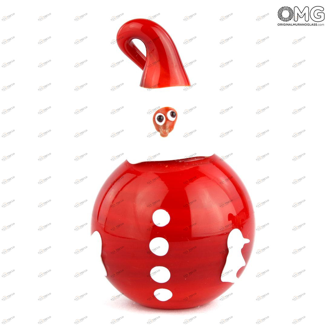 3658 ORIGINALMURANOGLASS Набор ёлочных игрушек Санта Клаус - муранское стекло Glass OMG 5 см 