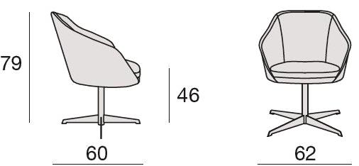 CTS SALOTTI Кресло поворотное с подлокотниками Anna sun-id-1493891 - Вид №1