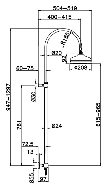 4290/PDV0br Душевой гарнитур Gattoni Programma Docce Santreyd  - Вид №1