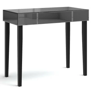 Консоль зеркальная серая с ящиком и черными ножками "Грэйс" GRAUM  304037 Зеркальный;серый