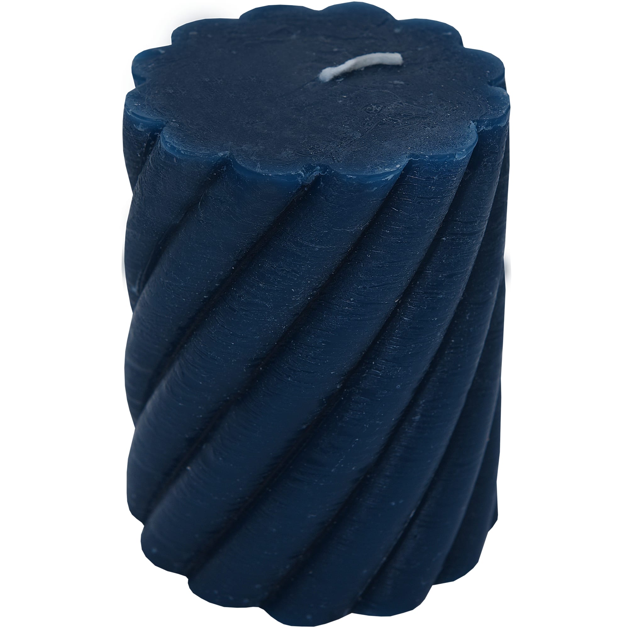 82606752 Свеча-столбик витой«Рустик» 7.4х8 см цвет тёмно-синий Santreyd 